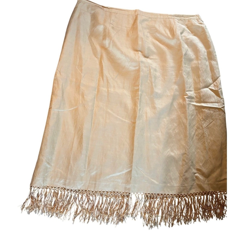 Joy & Peace Champagne Gold Fringe Maxi Skirt Plus Size 24W